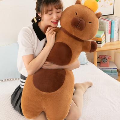 120cm Cartoon Große Größe Capybara Plüschtier Kawaii Frucht Simulation Tier Weiche Stoffpuppe Schlafende Kissen Geburtstag Geschenk