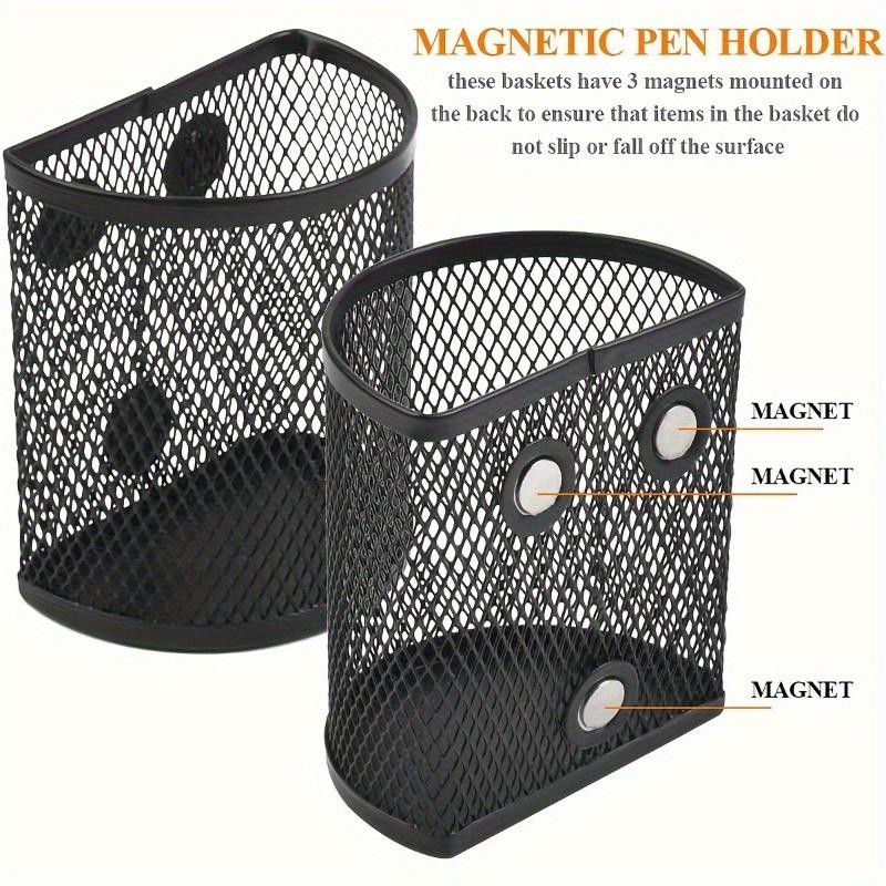 1pc Fridge Magnet Iron Storage Basket - Semi-Circular Pen Holder & Home Office Storage Box, Handcrafted, Storage Box