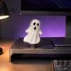 Spooky Home Decorations Cute Ghost Night Light with Spring Base USB Powered Mini Halloween Unique Holiday Gifts Tree Topper LED for Party,