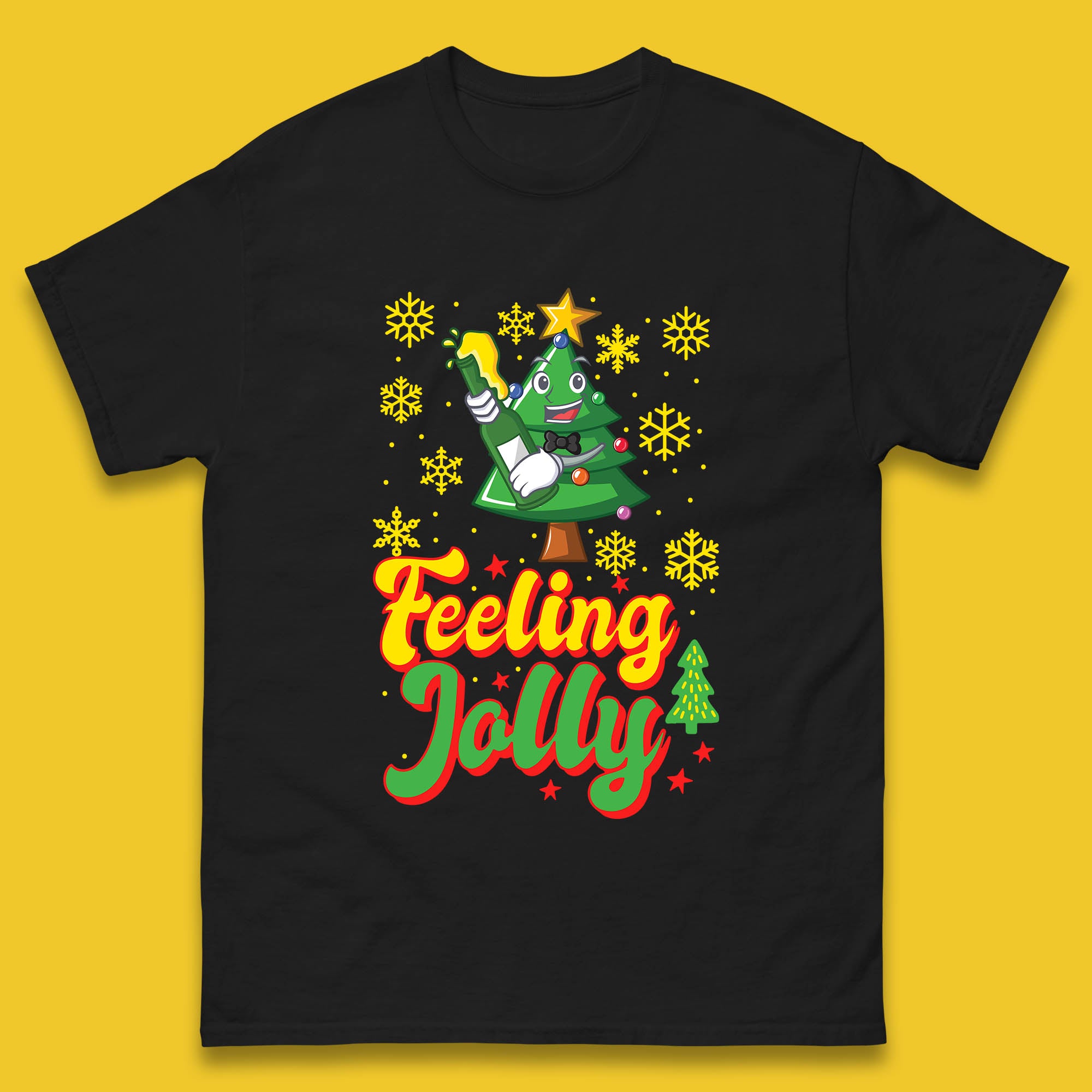 Feeling Jolly Beer Fir Christmas Tree Mens T Shirt Womens Tops Tees M
