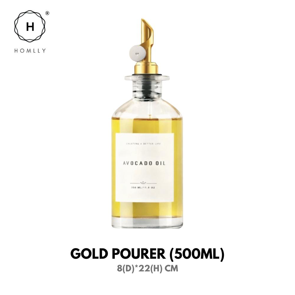 Homlly Olive Oil Coffee Syrup Dispenser Glass Bottle with Automatic Pourer (350/500ml)