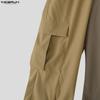 INCERUN Men Zip-up High Waist Stitching Bandage Casual Long Flare Trousers Pants