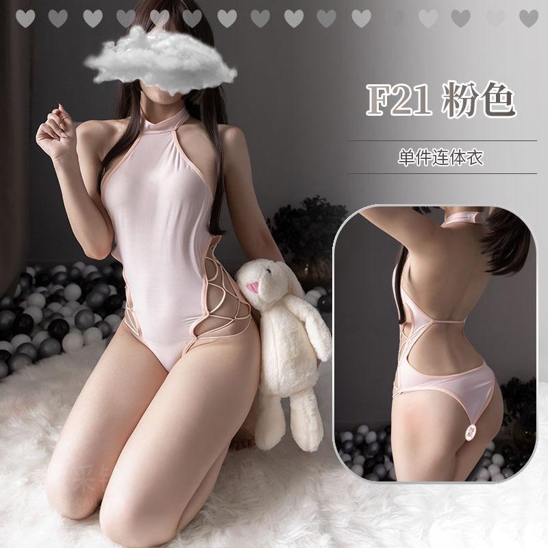 Open crotch free sex underwear sexy one-piece hollow tight body open file free perspective temptation hollow pajamas