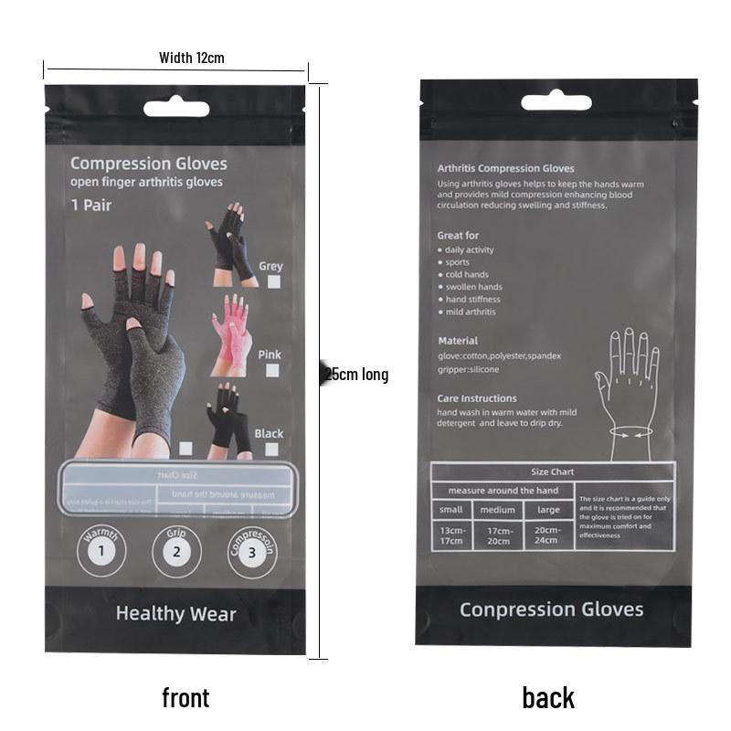 Half-Finger Compression Gloves for Joint Discomfort Relief