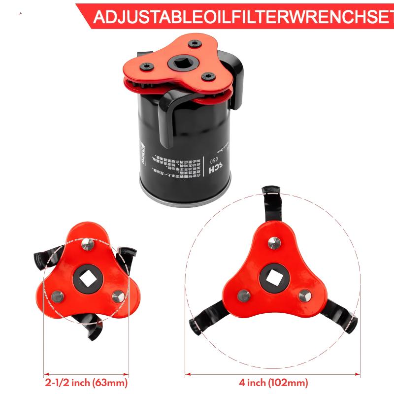 Auto Oil Three-claw Filter Wrench Oil Compartment Disassembly and Assembly Adjustable Disassembly Anti-skid Oil Filter Tool