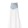 2026 Summer New Retro Irregular Splicing Cowboy Skirt for Women, Versatile and Slimming, Denim Half Body Skirt, Long Style