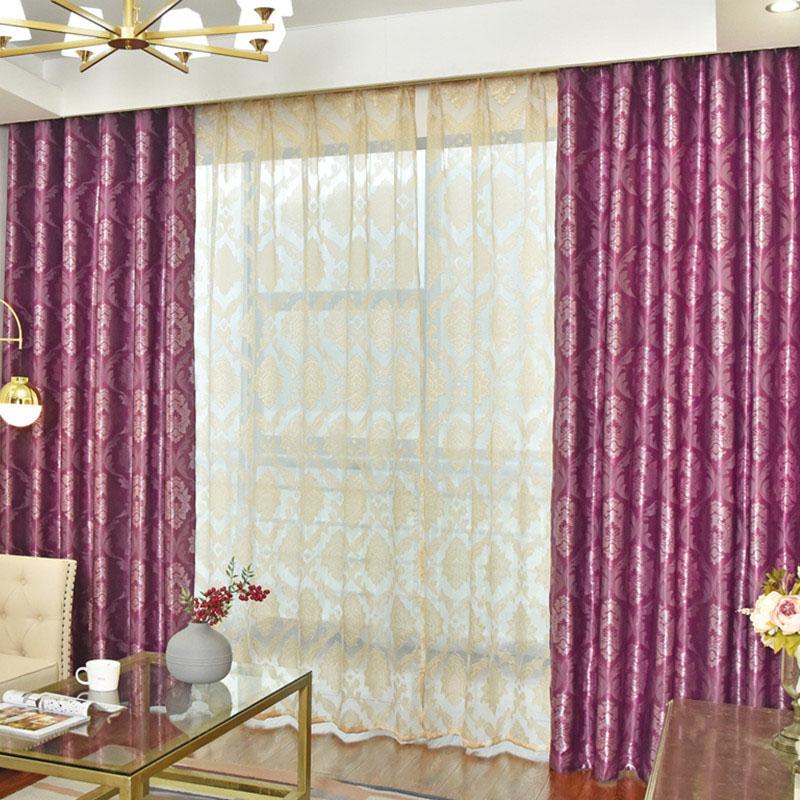 Cortina Jacquard Térmica Blackout de Luxo em Relevo para Sala de Estar e Quarto, Cortinas Redutoras de Ruído e Privacidade, Decoração para Casa