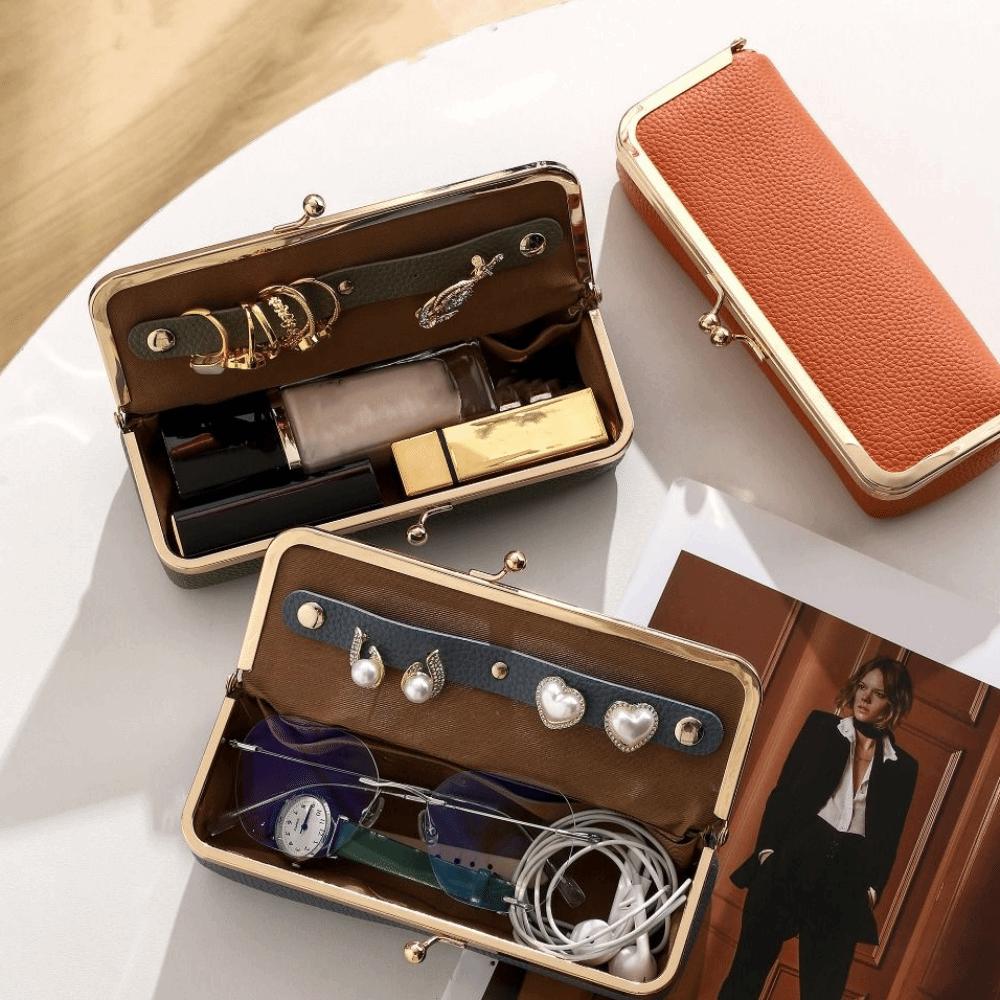 Multifunctional Portable Jewelry Organizer Automatic Closing Makeup Bag  Home Storage