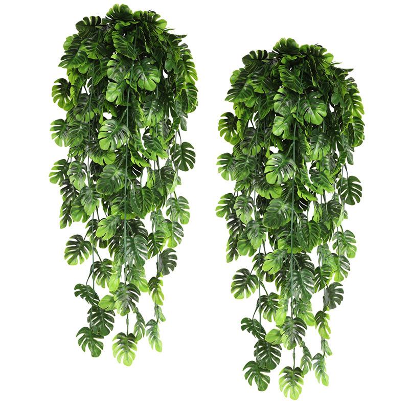 Simulation Small Turtle Back Leaf Wall Hanging Plastic Vine Artificial Plant Green Plant Wall False Flower Vine Balcony Decoration
