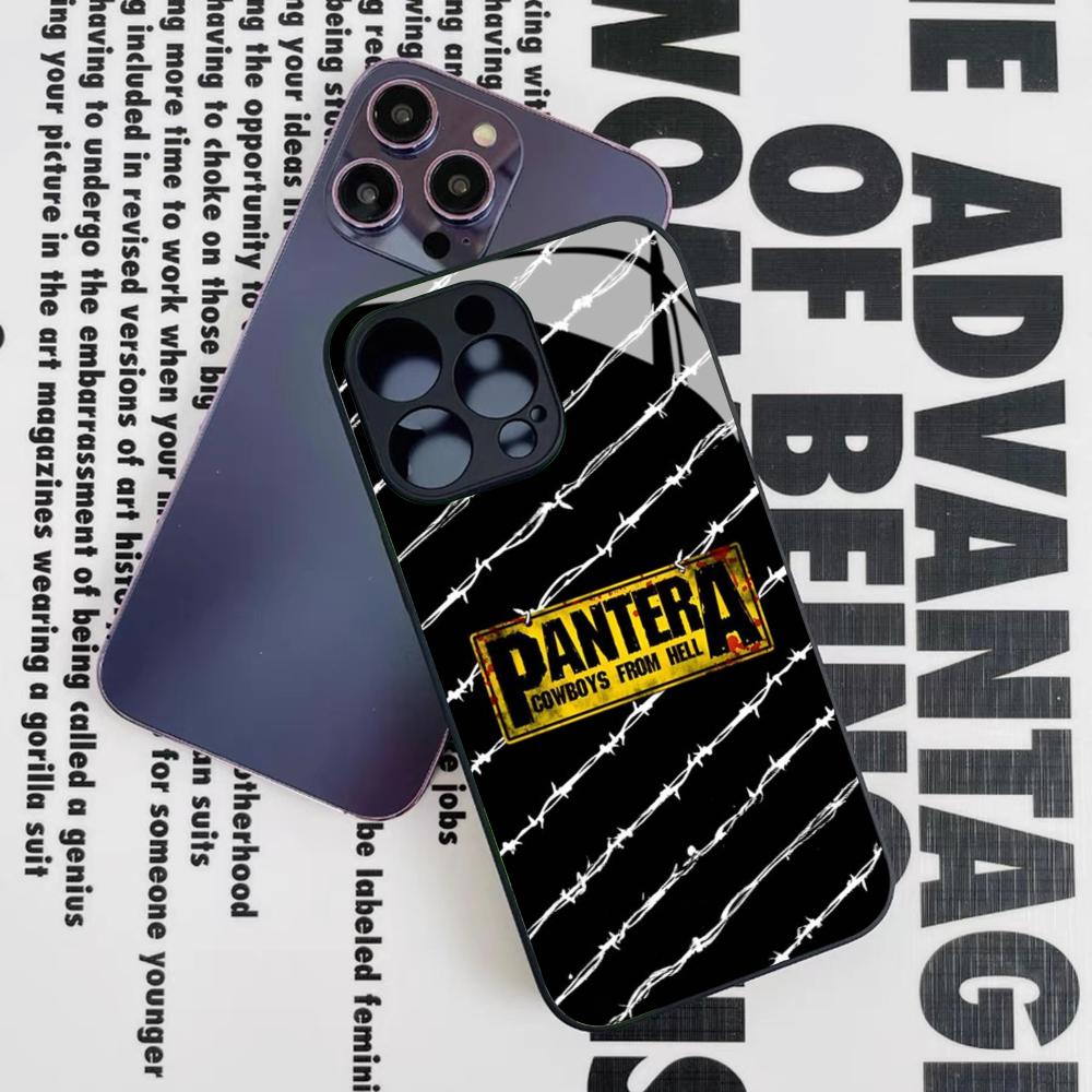 Pantera Ritual Metal Band Phone Case for Iphone 15 14 12 11 13 Pro Max Mini 8 X Xr Xs Puls Black Glass Cover