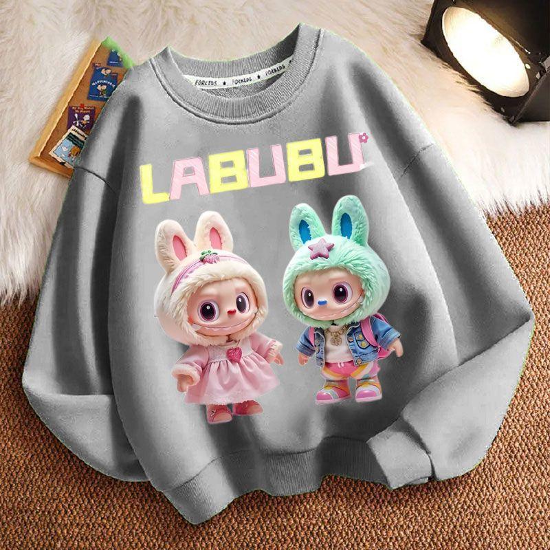 Children's Cute Hoodies for Spring, Autumn and Winter, Fashionable Round-neck Thickened Long-sleeved Loose Hoodies for Boys and Girls