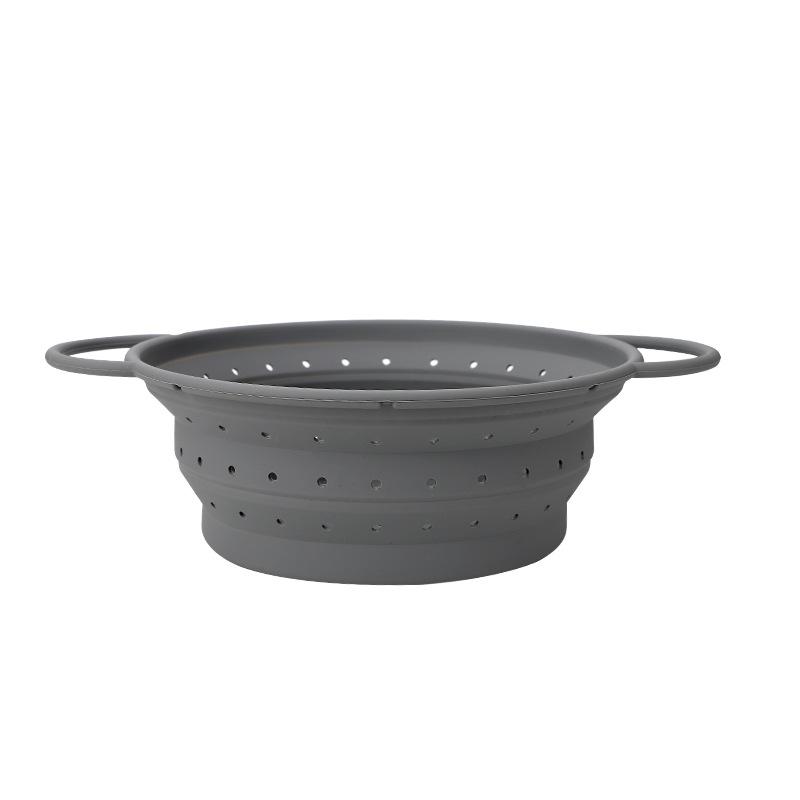 Coș de scurgere pliabil din silicon alimentar pentru alimente, coș pentru spălat fructe și legume, strecurătoare, scurgător pliabil, ustensilă de depozitare pentru bucătărie