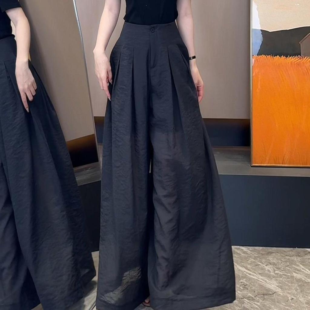 Women's High-Waist Wide-Leg Summer Pants, Slimming and Versatile Floor-Length Style for 2026.