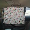 Suction Cup Sliding Curtain Cute Cotton Baby Car Window Sunshade Cover UV Protection Suction Cup Cloth Curtain for Kids Toddler