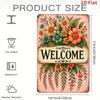 8x12 Inch Floral Welcome Sign Rustic Tin Metal Wall Art Vintage Spring Summer Garden Home Decor