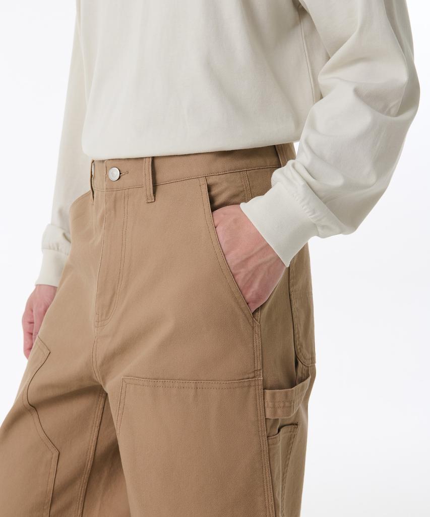 Musinsa Standard Canvas Regular Fit Double Knee Carpenter Pants [Beige]