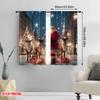 2pcs,2D Plane Printing Print Curtains Santa Claus and Reindeer Scene Durable 100% Polyester Fabric (without Rod) All Seasons for