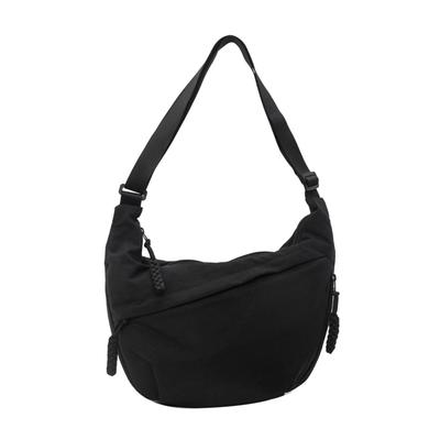 Neigeuse Women's Crossbody Nylon Shoulder Bag, Lightweight, Waterproof, Adjustable Shoulder Strap, Solid Color, Stylish Nylon Bag, Crescent Shape,