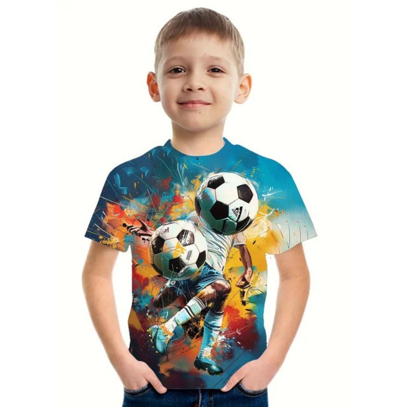 Спортивная футболка с 3D-принтом для мальчиков детская одежда с коротким рукавом повседневная детская одежда модная футболка для мальчиков 160 1179₽