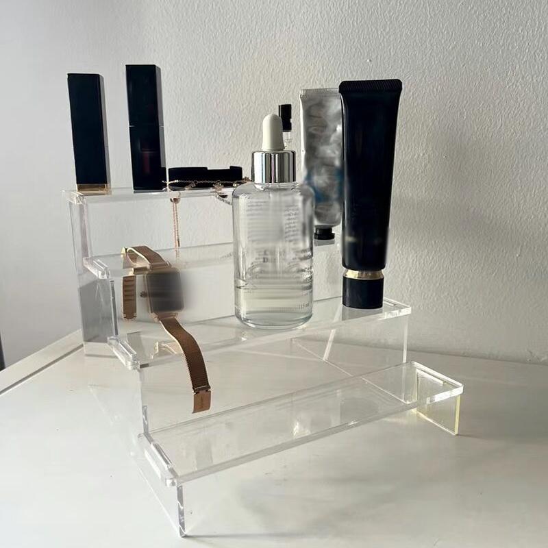 3 Layer Acrylic Color Display Shelf Toy Manual Blind Box Storage Shelf Lipstick Cosmetics Perfume Creative Shelf Storage Box Cupcake Organizer Rack