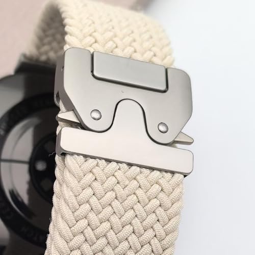 Compatible with Huawei Watch GT 6 Pro Braided Nylon Sports Replacement Strap Stainless Steel Metal Buckle Unisex 22mm Black A