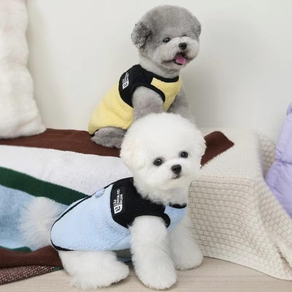 Cute Dog Jacket Warm Fleece Soft Texture Puppy Vest D-Ring Design Dog Clothes For Puppy Cats