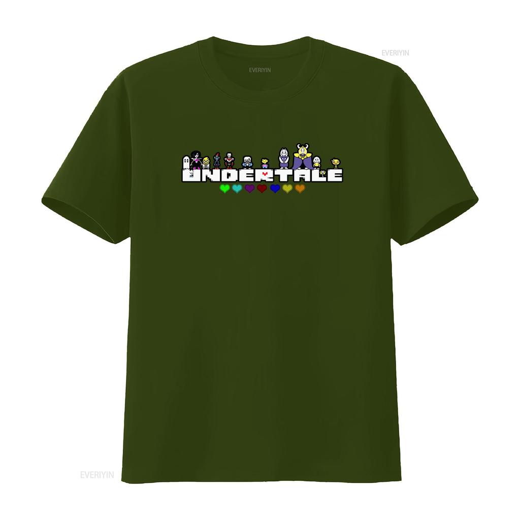 UNDERTALE All Figures Logo RPG Game Sans Asriel Papyrus Frisk Mens T Shirt Vintage Washed Top For Everyday Wear Stretched