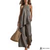 Women's Sleeveless Two Piece Set Round Neck Top and Long Skirt Casual Solid Color Outfit