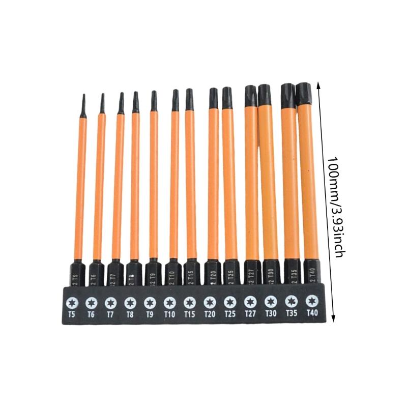 13Pcs Impact Hex Head Allen Wrenches Drill Bit Set 100/150mm Hex Shank Steel Hex Screwdriver Bit for Assembling