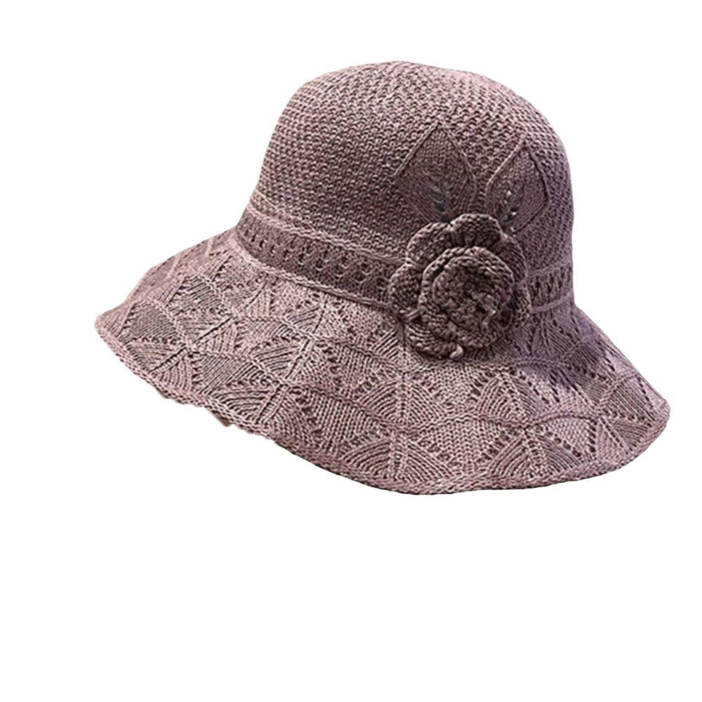Big Brim Straw Sun Hat French Style Sun Protection Cap Sunscreen Knitted Bucket Hat  Girls