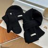 3Pcs Set Winter Hat Scarf Touchscreen Gloves Unisex Knitted Warm Beanie Neck Warmer Gloves Set For Autumn Winter Outdoor Daily Wear
