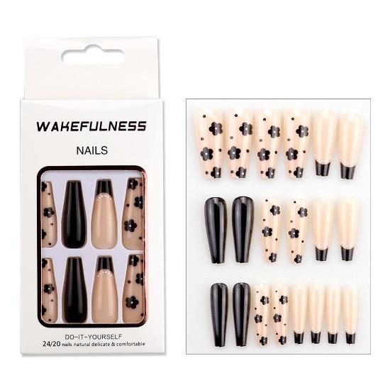 

Длинный градиент, чистый цвет, балетный дизайн ногтей, цветная печать, пламя любви, европейский и американский дизайн ногтей, накладные гелевые кончики для ногтей, полное покрытие