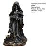 Grim Reaper Statue Halloween Black Horror Robe Sculpture Gothic Resin Santa Muerte Figurine for Halloween Indoor Bookshelf Desk Decor