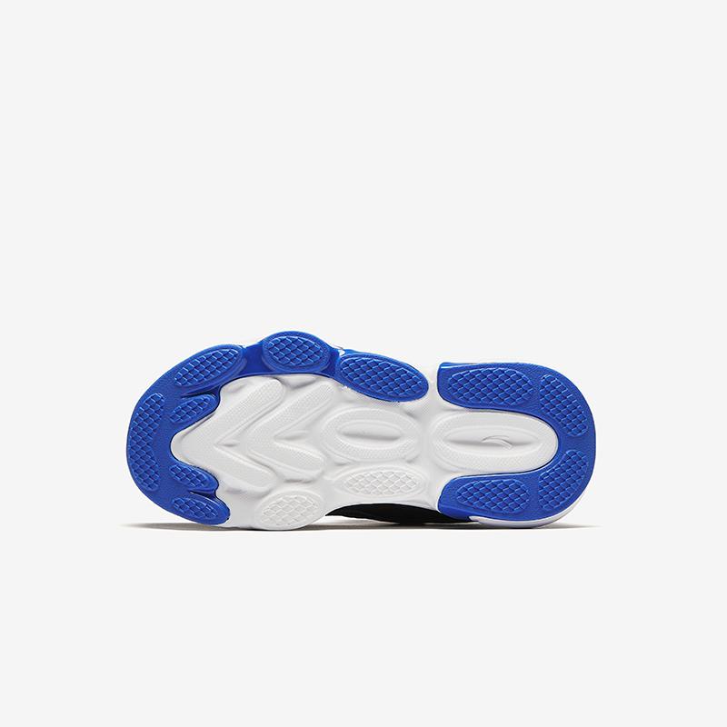 Anta Kids Synthetic Leather Trendy Versatile Lightweight Shock Absorbing Low Top Running Shoes Kids Sneaker Black Blue A12439919N-2