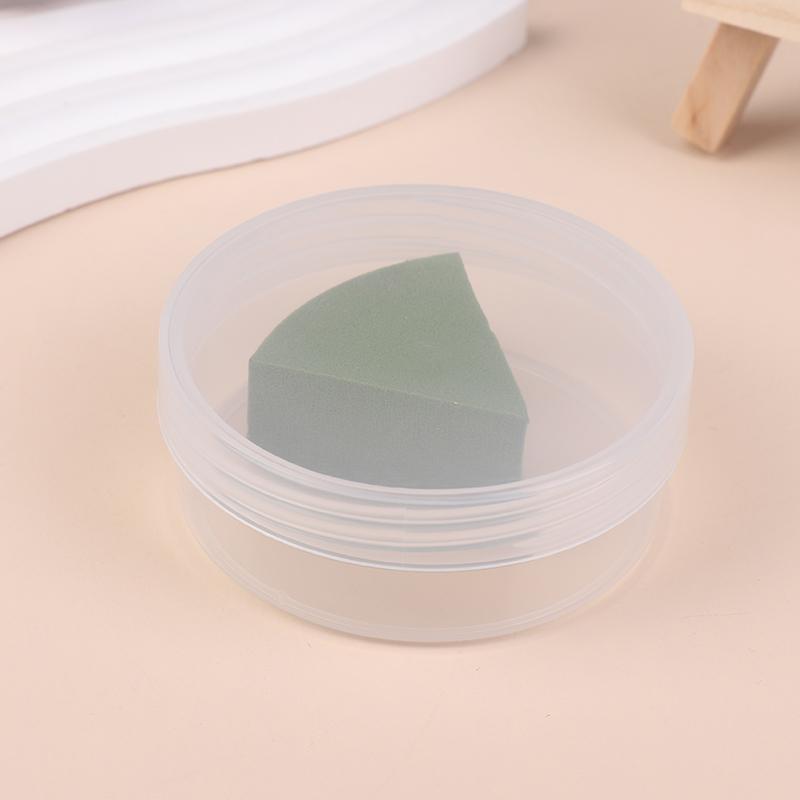 Transparent Circular Box With Cover Cosmetics Puff Storage Box Beauty Face Care Tool Makeup Case Travel Accessories Container