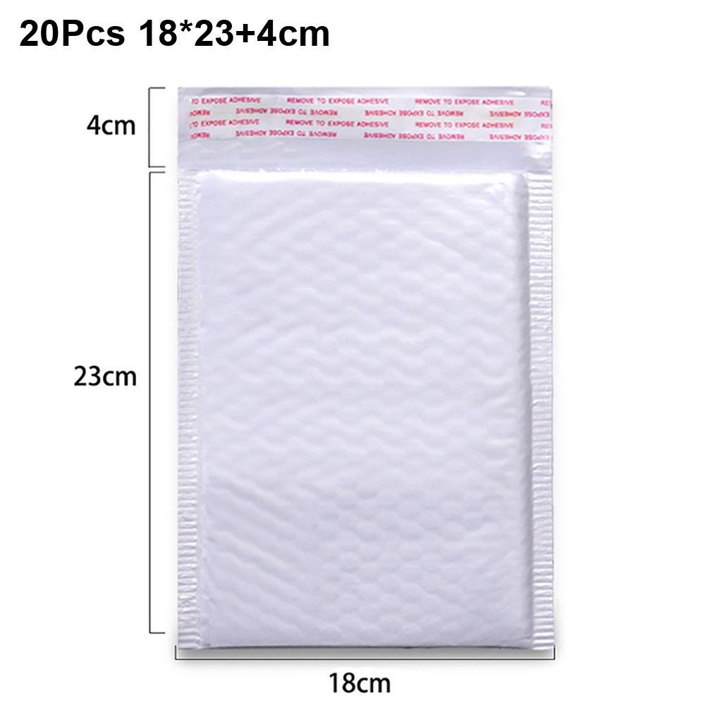 20Pcs New Soft Bubble Mailers Waterproof Pearlescent Film Shipping Bags 11/15/18cm Self Sealing White Foam Envelope