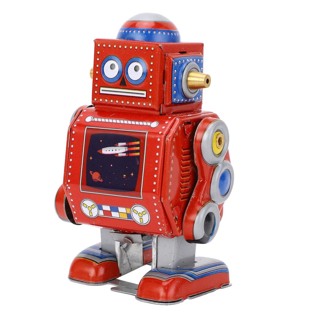 Wind Up Robot Toy Hand Made Decorative Vintage Clockwork Robot Toy Interesting Wind Up Iron Toy for Cafe Bar Restaurant