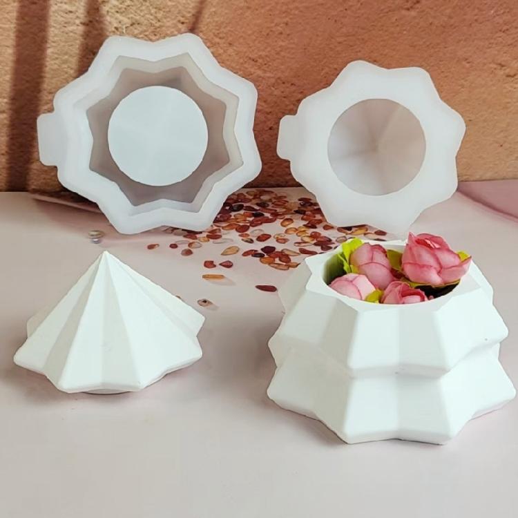 Resin Jar Mould Silicone Mold with Lid Heat Resistant Christmas Tree Candle Silicone Mould For Candle Cup Soap Chocolate