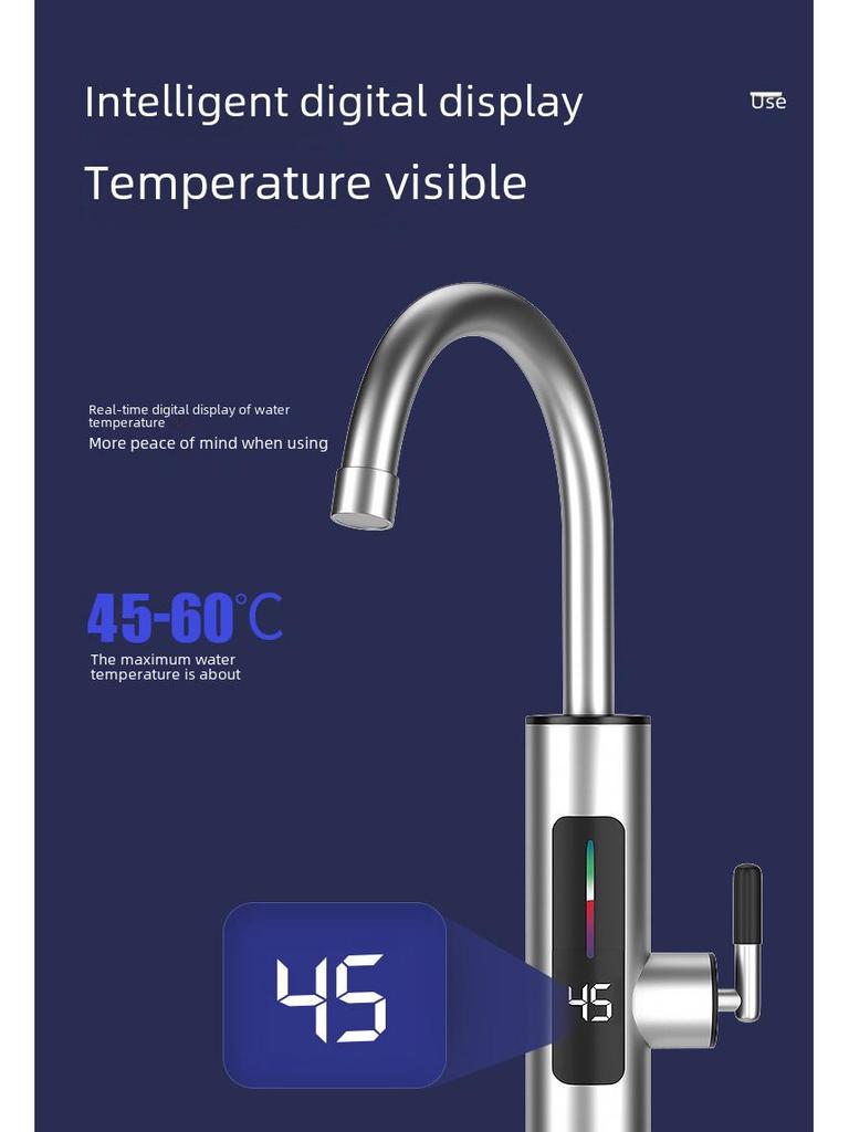 Stainless Steel Instant Hot & Cold Electric Kitchen Faucet