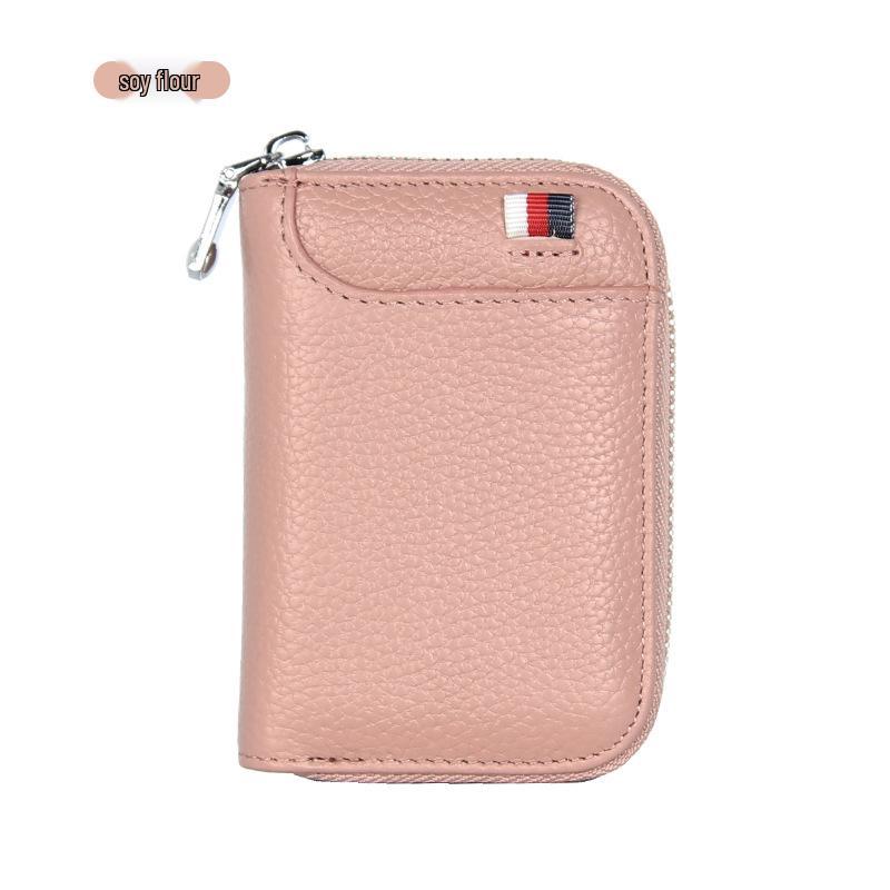 Top Grain Cowhide Anti-RFID Accordion Leather Card Holder with Multi-Card Slots