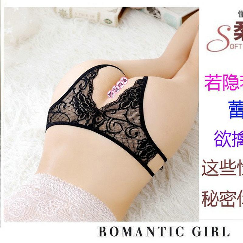 Fun Fun Panties Women's Sexy Panties Open Lace Thong Low Waist Hollow Hot Flirting Uniform