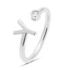 Ring - LUXENTER - Alphabet - Sterling Silver 925 - Brilliant Zirconia - Rhodium-plated Finish