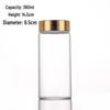 65mm Thickened High-Transparency Glass Bottle with Gold Oxidized Aluminum Screw Cap for Cereal and Grain Packaging.