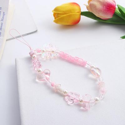 Acrylic Beaded Phone Hanging Rope Hand Strap Mobile Phone Straps Phone Charm Wrist Hand Lanyard