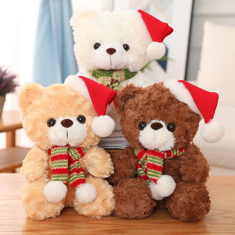Christmas Gift Christmas Hat Teddy Bear Doll Plush Toy Hat Bear Doll Doll Gift Toys