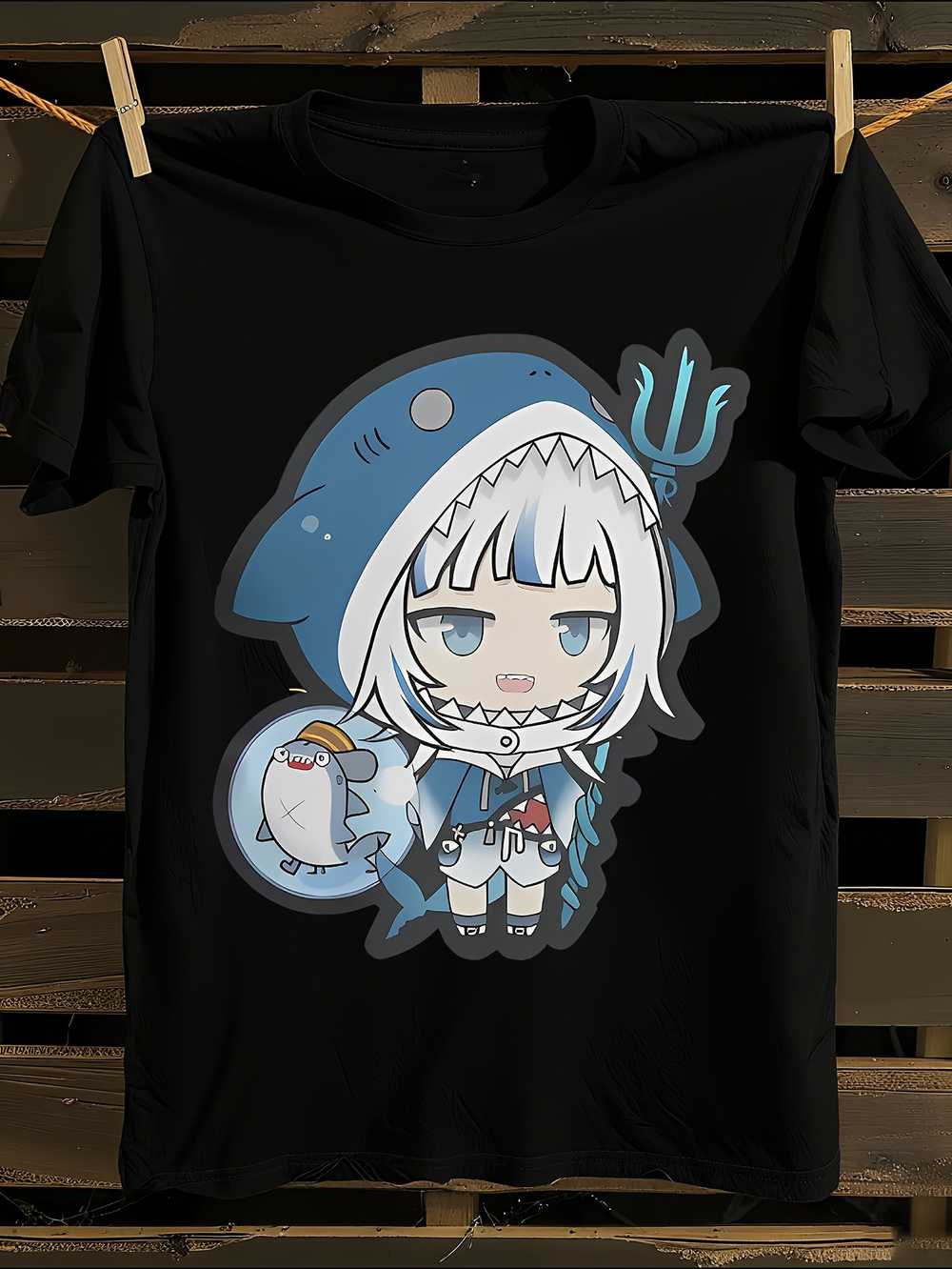 s Gawr Gura Anime T-Shirt S