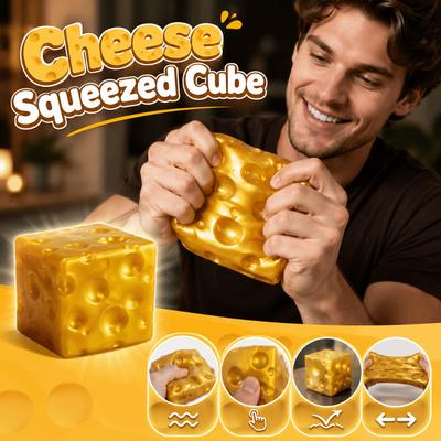 Super Soft Cheese Squeezed Cube Realistic Cheese Stress Ball  Office Desk Toy