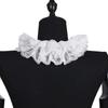 Medieval Styles Ruffled Neck Collar Cuff Sleeves with Lace and Adjustable Design for Various Outfit Cosplay Accessory