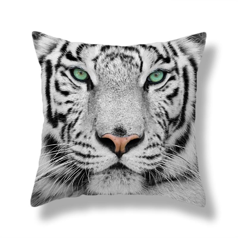 Home Decor Wildlife Pillowcase Decorative Tiger Pattern Print Pillowcase Car Sofa Home Cushion Cover
