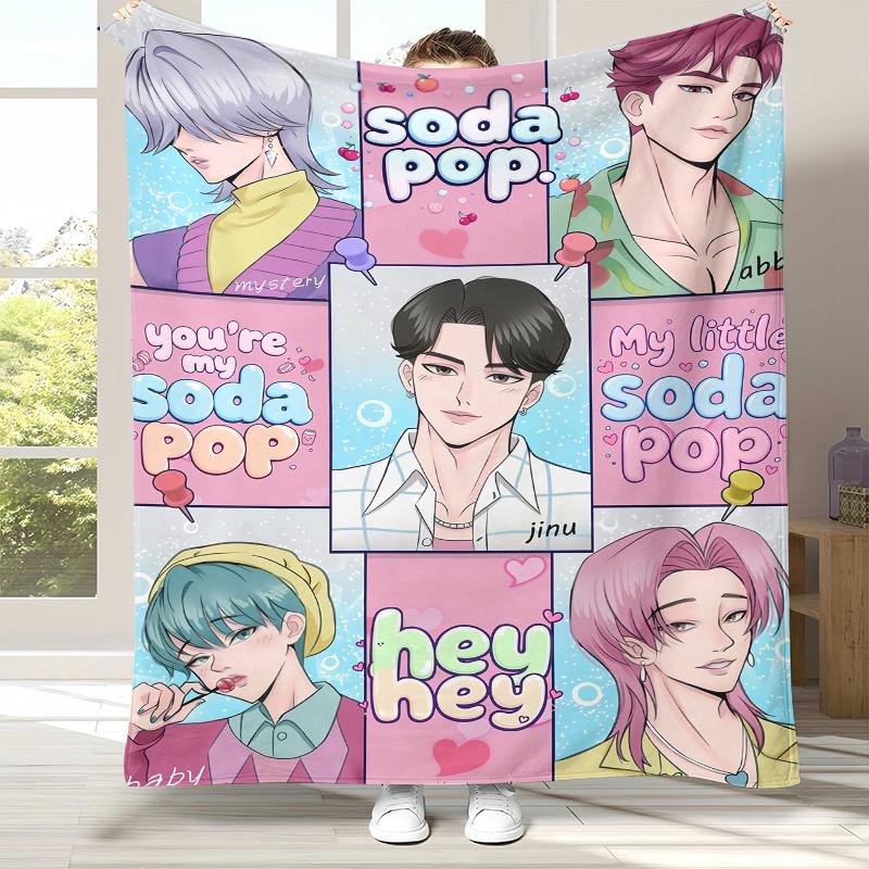 

K-Pop Demon Hunters Golden Saja Boys Flannel Blanket,Ultra Soft Warm Plush Throw for Home Bedroom Bed Sofa Cover Office picnic 75x90cm